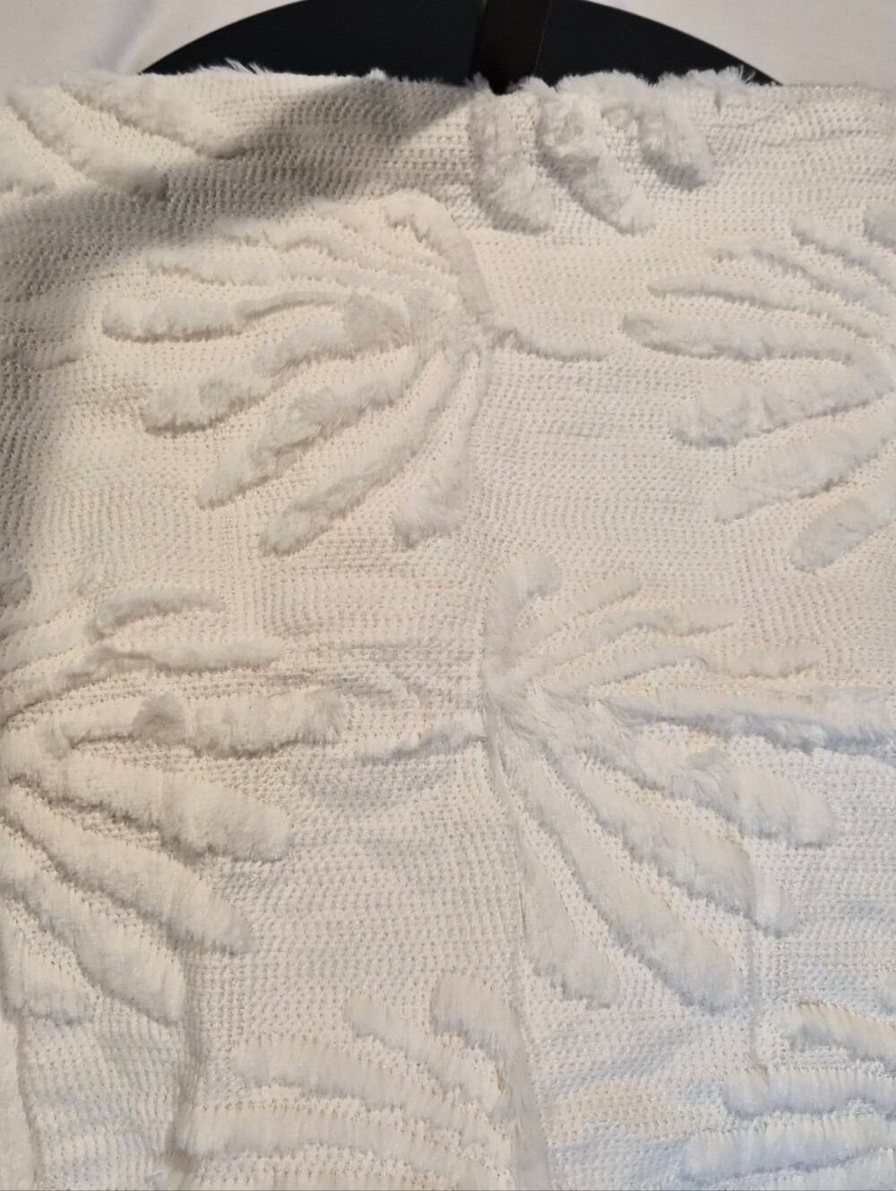 Aels White Textured Floral Pillow Case-